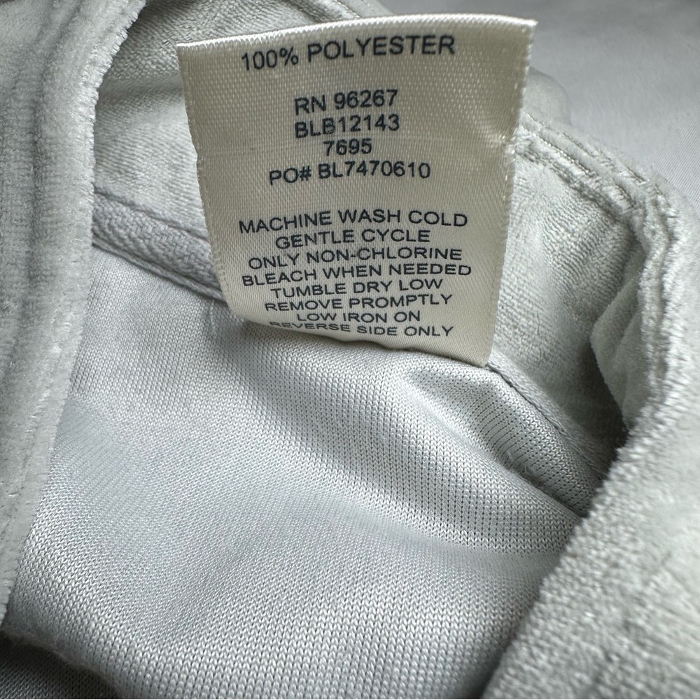 BLAIR Velour Tracksuit XL Gray Silver Quilted Smocked Zip Grandpa Retro Cottage - Picture 6 of 16